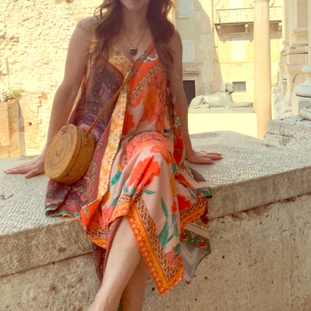 Beautiful & flowy reversible handkerchief dress